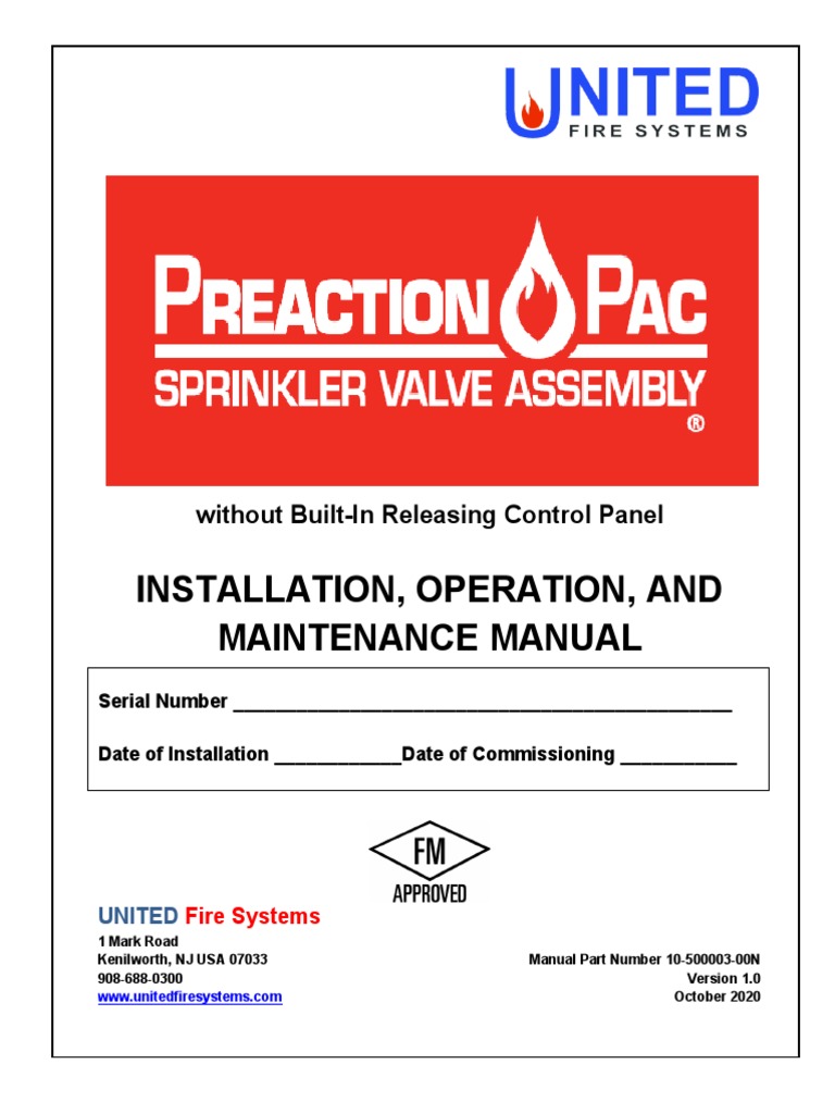 United O&M Manual | PDF | Fire Sprinkler System | Valve