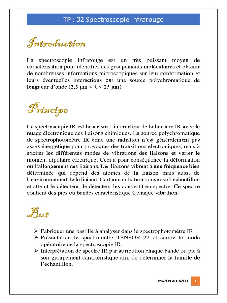 TP 2 Ir | PDF | Spectroscopie infrarouge | Infrarouge