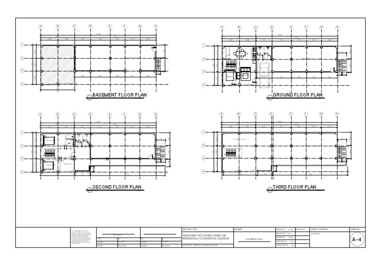 Basement Floor Plan Ground Floor Plan: A B C D E F G H A B C D E F G H ...