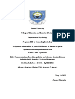 Characterization of Special Population and Wisdoms of Rehabilitate An Individual With Disability Review of Literatures