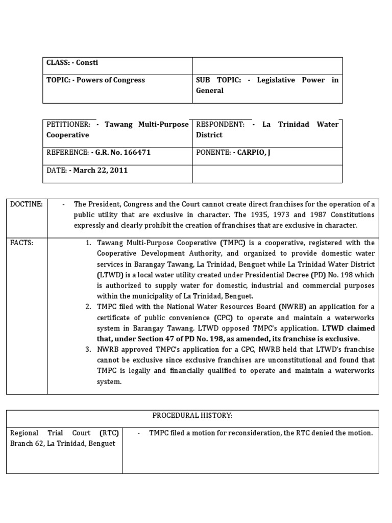 72.tawang MultiPurpose Cooperative v. La Trinidad Water District