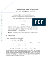 Solutions To A System of First Order H-J Equations Related To A Debt Management Problem