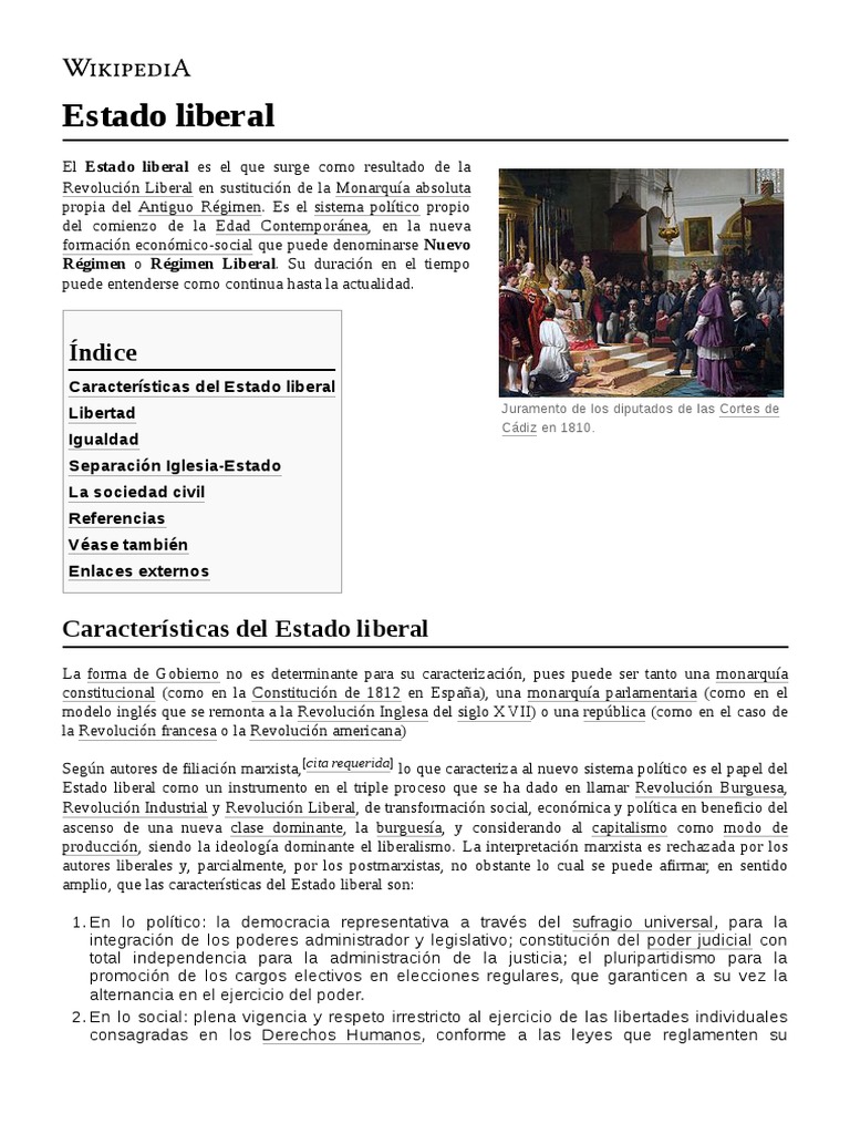 Estado Liberal PDF Estado (política) Liberalismo