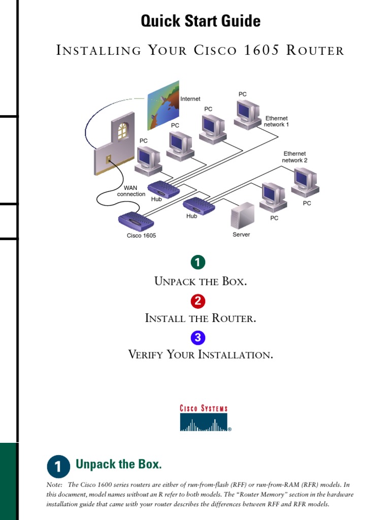 Cisco 1605 Router Installation Guide | PDF | Ethernet | Cisco Systems