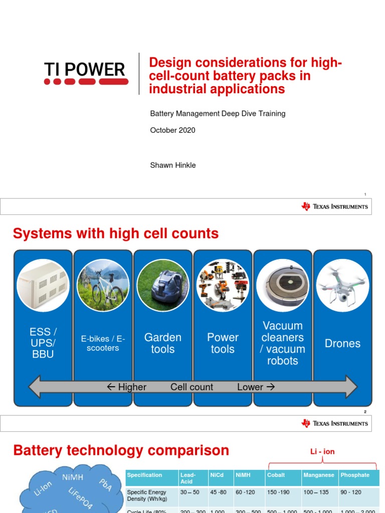 Design Considerations For High-Cell-Count Battery Packs in Industrial ...