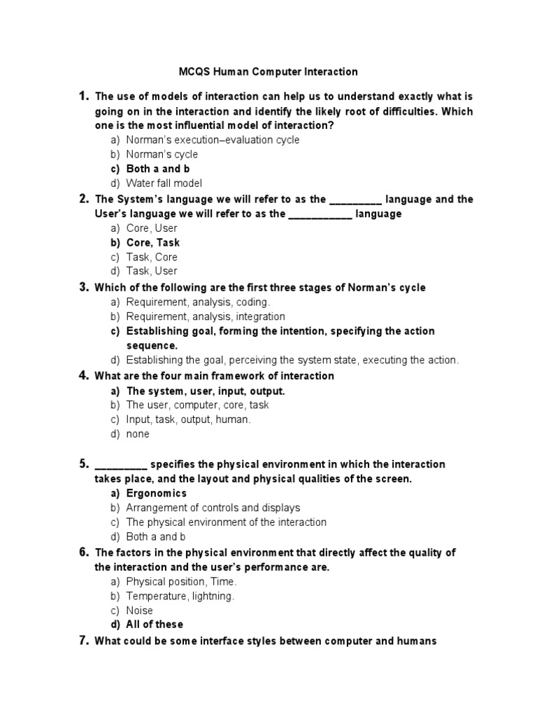 Mcqs human computer interaction pdf usability human computer