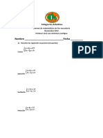 Examen de Matemáticas de 5to Secundaria Noviembre Del 2022