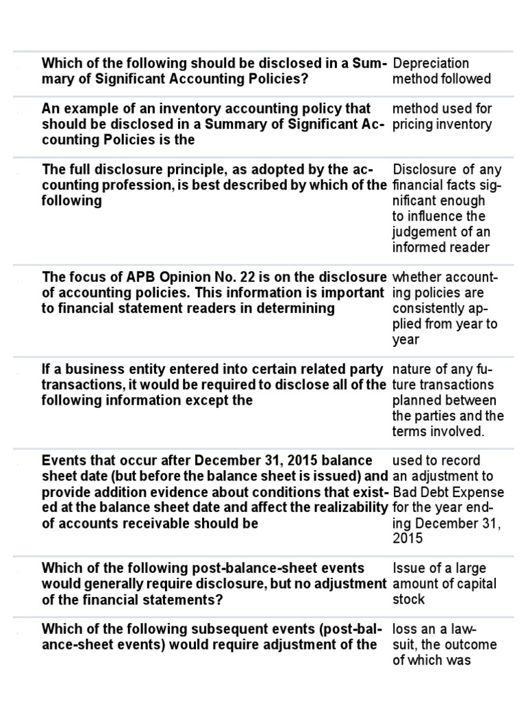Accounting Policy Disclosure Guidelines | PDF | Financial Statement ...