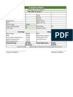 Pay Slip Format in Excel