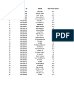 SR Student ID Name Mid Term Exam