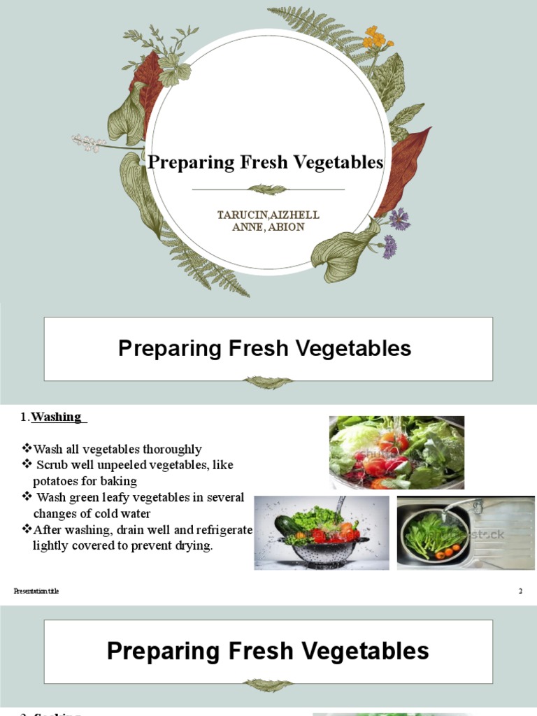 Preparing Fresh Vegetables | PDF | Vegetables | Potato