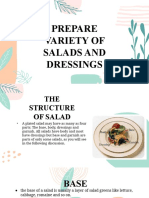 Prepare Variety of Salad and Dressing