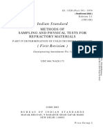 Indian Standard: Methods of Sampling and Physical Tests For Refractory Materials