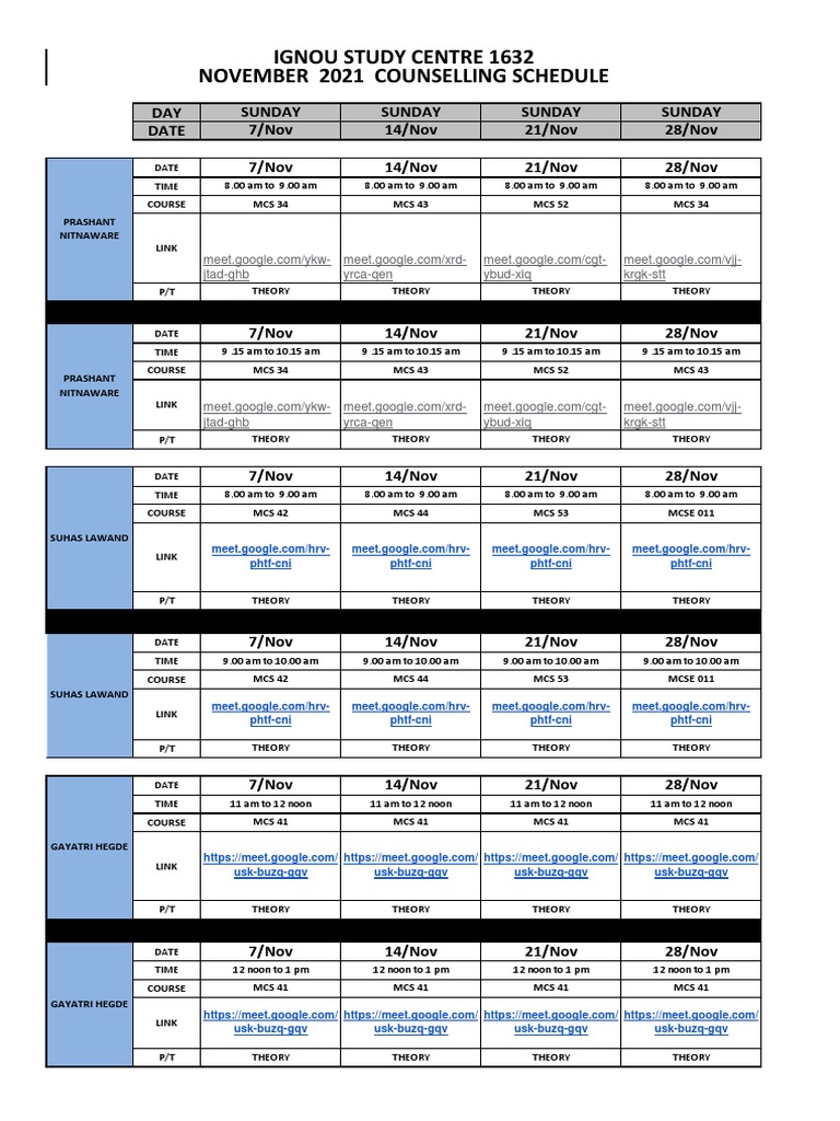 RC Nov 2021 Counselling Schedule PDF