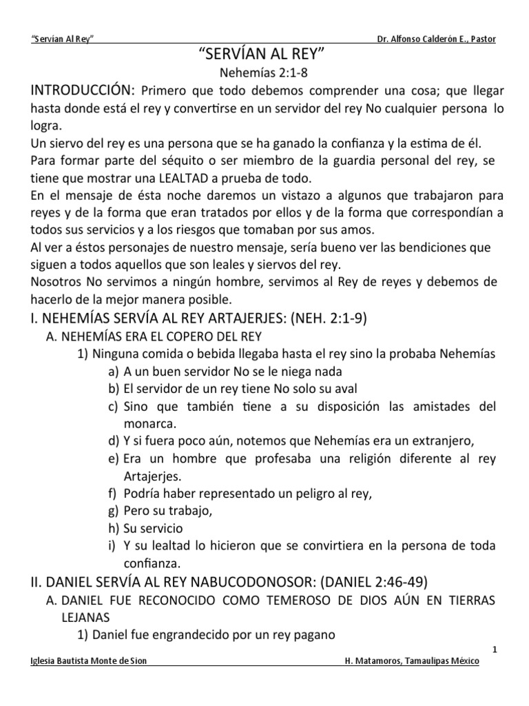 Servían Al Rey | PDF