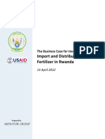 The Business Case For Investing in The Import and Distribution of Fertilizer in Rwanda