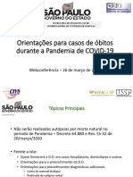 Orientações para casos de óbitos durante a Pandemia de COVID-19