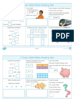 7 Times Table Maths Mastery Mat