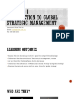 Strategic Management Process and Global Strategy