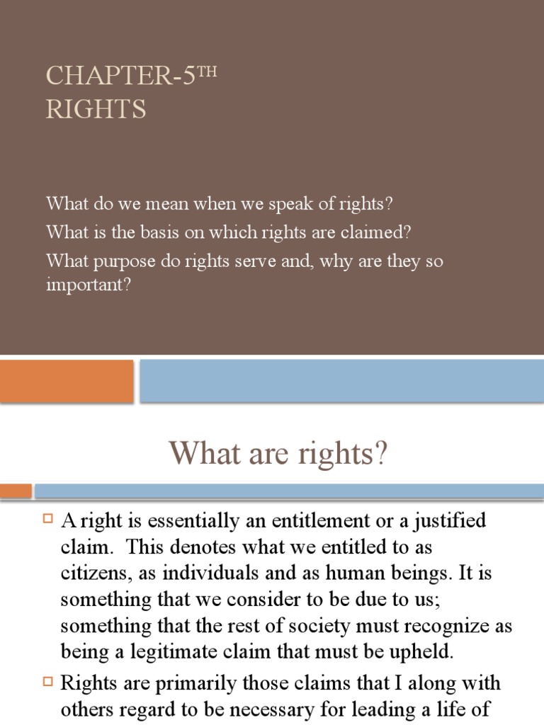 Chapter 5: Understanding Rights | PDF | Rights | Human Rights