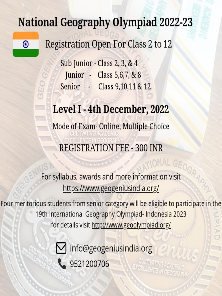National Geography Olympiad 202223 With Link PDF