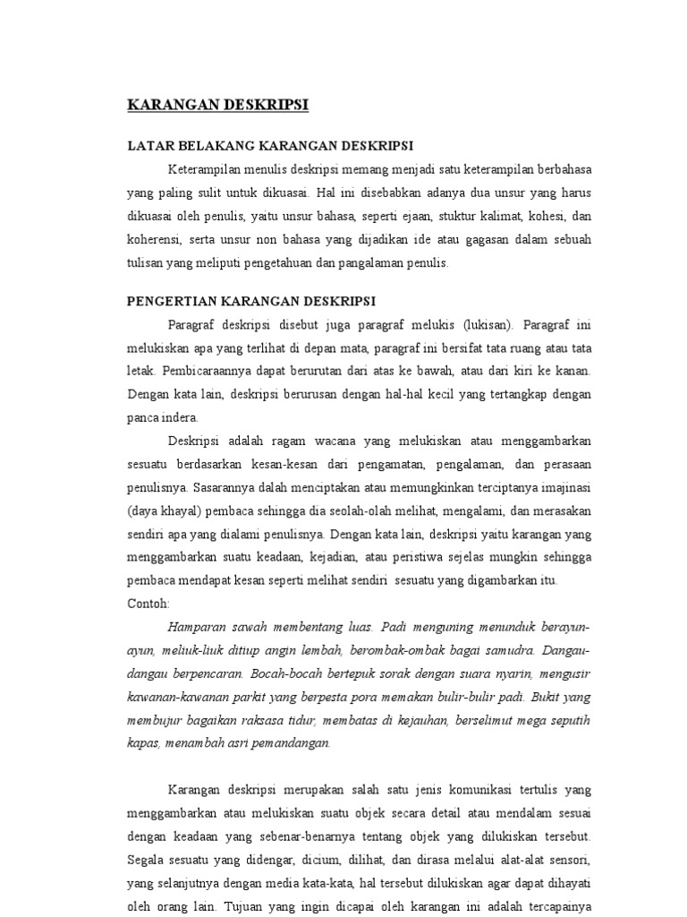 Karangan Deskripsi Kelompaok Bi Yang Print