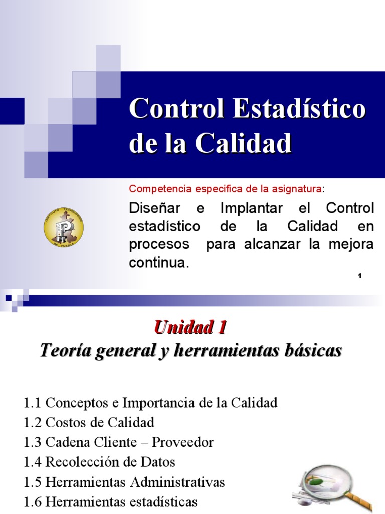 Diseño e Implementación del Control Estadístico de la Calidad | PDF ...