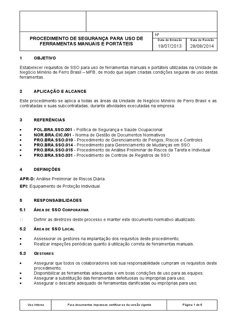 Segurança no Uso de Ferramentas Manuais | PDF | Desenvolvimento ...