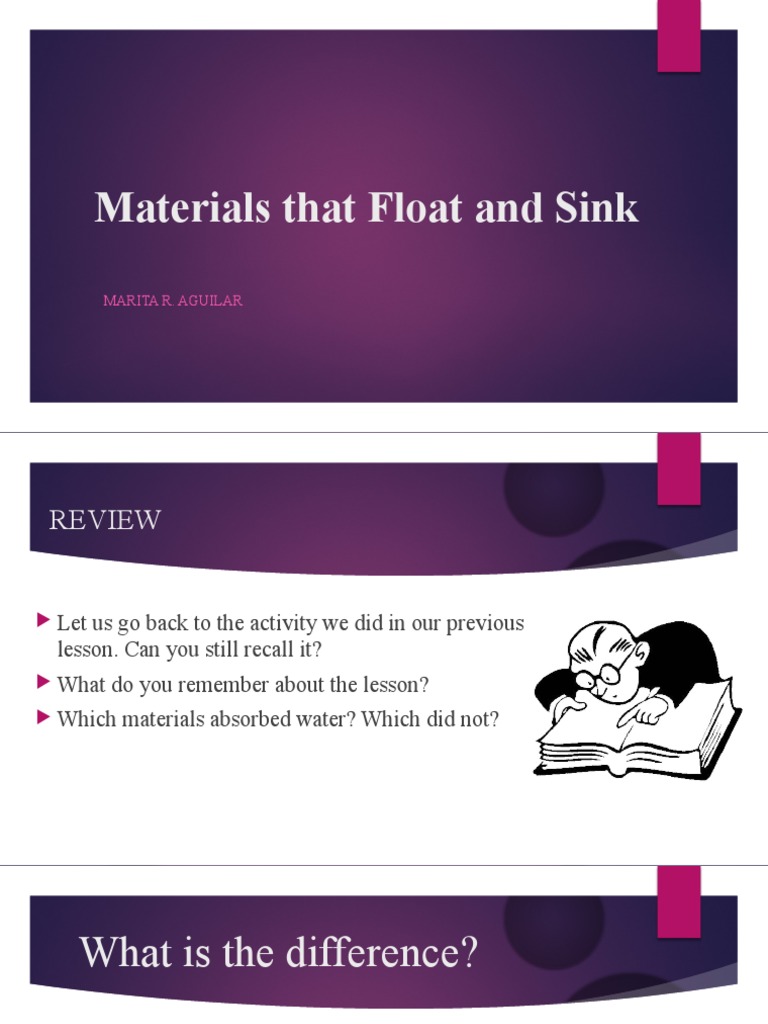 Lesson 2 Materials That Float and Sink PDF
