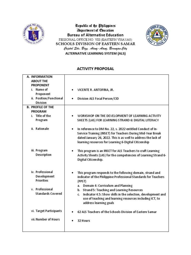 INSET Training for ALS Digital Literacy | PDF | Behavior Modification ...