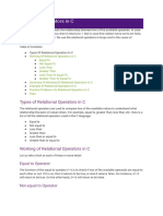 Relational Operators in C