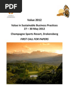 FEFS - Value Conference 2012 - Call for Papers - Accountancy@UJ