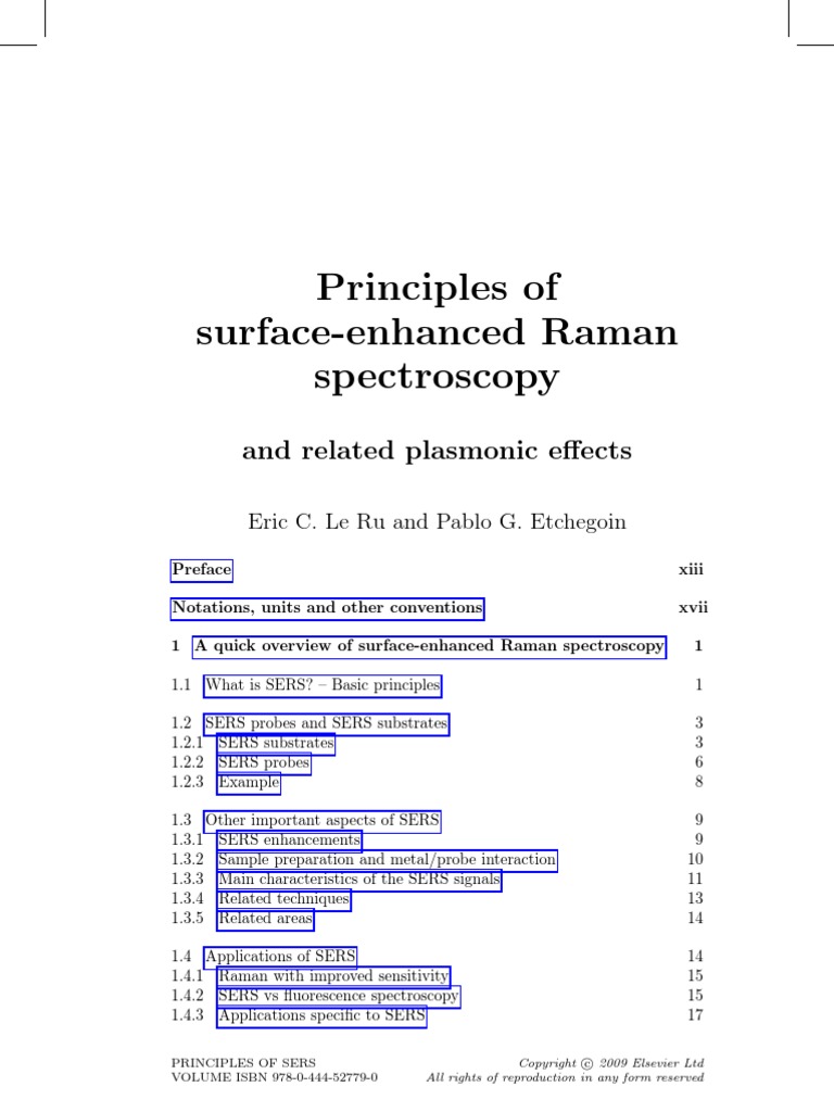 Principles of Surface-Enhanced Raman Spectroscopy: and Related ...