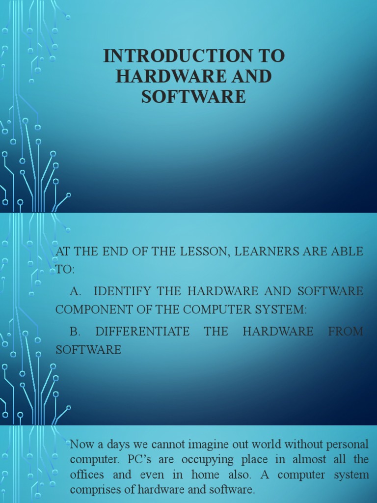 2 Introduction To Hardware and Software | PDF
