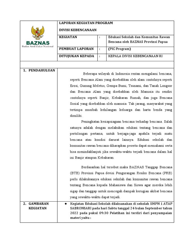 Format Laporan Narasi-1 | PDF