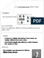 Comparing Population and Sample Means Using T-Tests