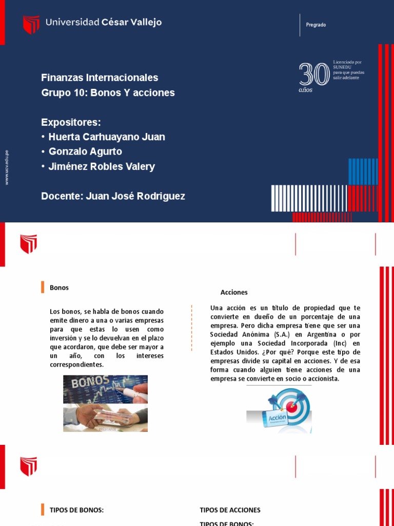 Acciones Y Bonos Pdf Compartir Finanzas Interés