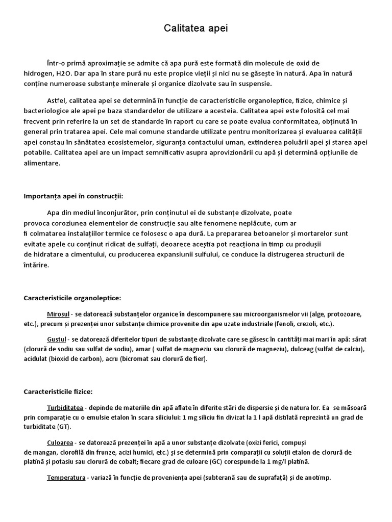 Calitatea apei pdf