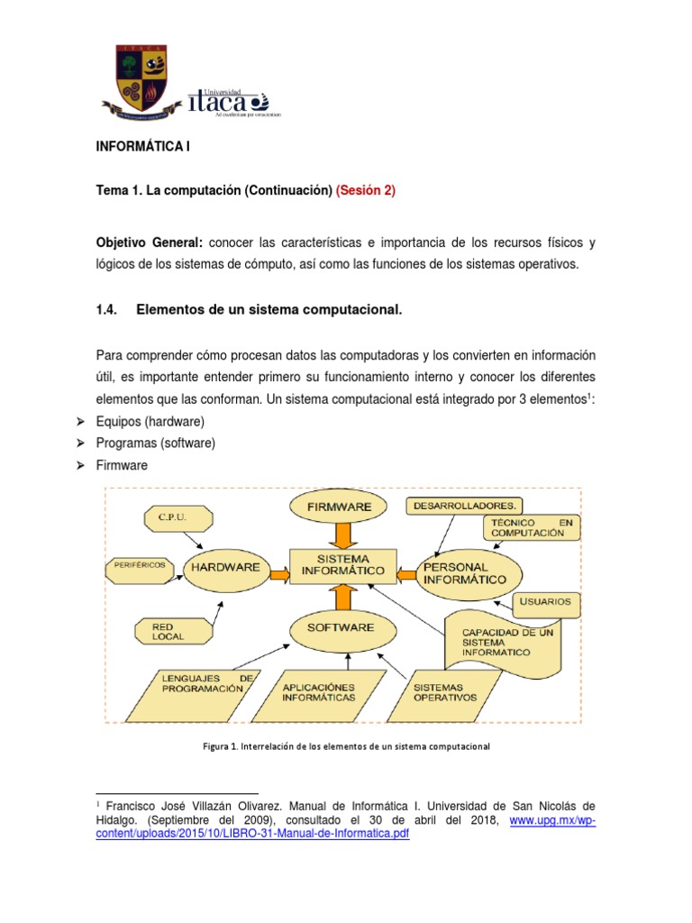 Elementos de un Sistema Computacional | PDF | Hardware de la ...