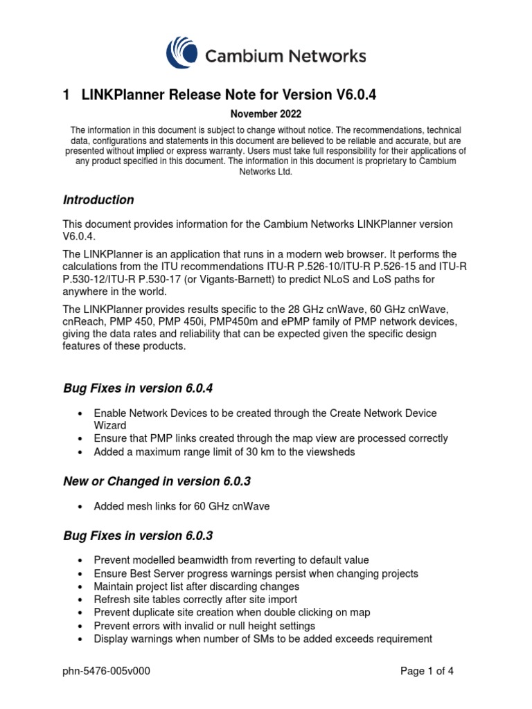 Link Planner Release Notes v6.0.4 PDF Information Age Information