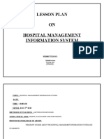 Hospital Management Information System Lesson Plan