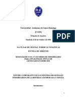 Estudio Comparatvo de Los Sistemas Registrales Inmobiliarios de La República Dominicana y España
