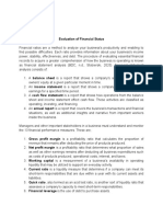 Evaluation of Financial Status