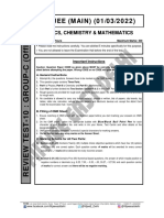 JEE Main-Review Test-10-Group-C (Offline) A-SRC (Optics) (1-03-22)