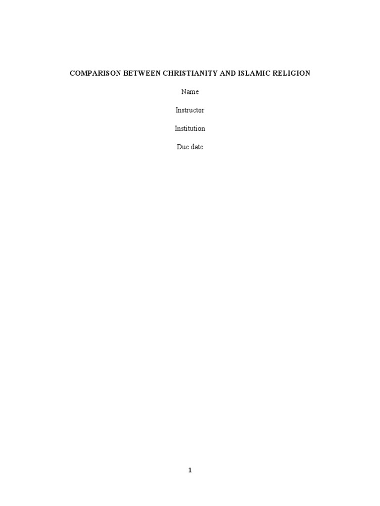 Christianity Vs Islam PDF God Christianity And Islam