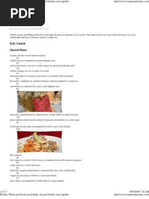 Dinner Menu