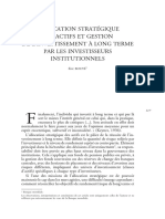 131 Allocation Strategique Des Actifs Et Gestion de L Investissement A Long Terme Par Les Investisseurs Institutionnels