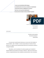 Ley de Salud Mental Desmanicominizacion de La Salud Nacional