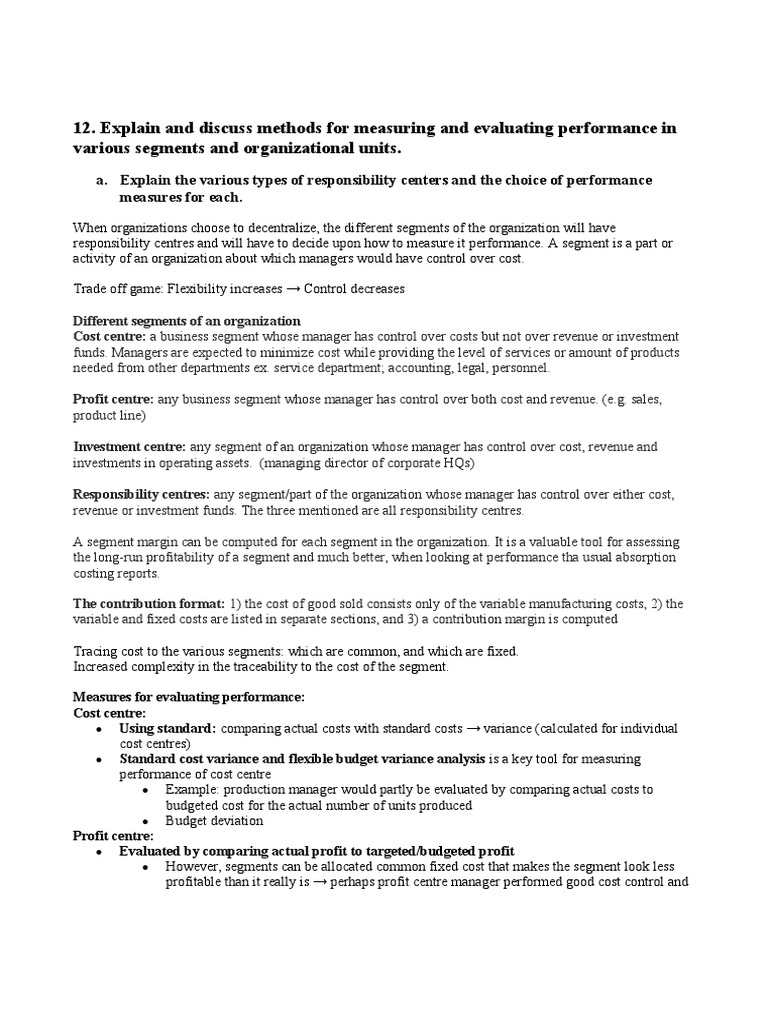 Segment Margin and Cost Analysis | PDF | Return On Investment | Economies
