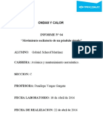 Ondas Y Calor Informe #04: "Movimiento Oscilatorio de Un Péndulo Simple"